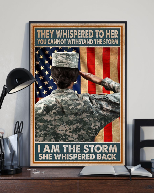 Female Veteran I Am The Storm Poster Canvas Vintage Poster Canvas
