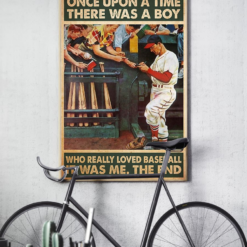 Baseball Loves Poster Canvas Once Upon A Time There Was A Boy Vintage Poster Canvas