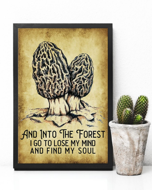 Morel Mushroom Loves And Into The Forest Poster Canvas Vintage Poster Canvas