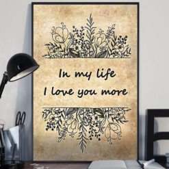 Flower Poster Canvas In My Life I Love You More Valentine Vintage Poster Canvas