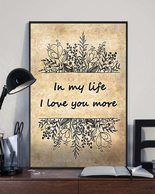 Flower Poster Canvas In My Life I Love You More Valentine Vintage Poster Canvas