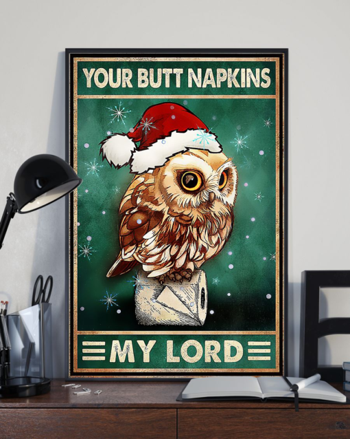 Owl Toilet Paper Poster Canvas Your Butt Napkins My Lord Funny Christmas Vintage Poster Canvas