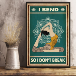 Yoga Girl Poster Canvas I Bend So I Don't Break Vintage Poster Canvas