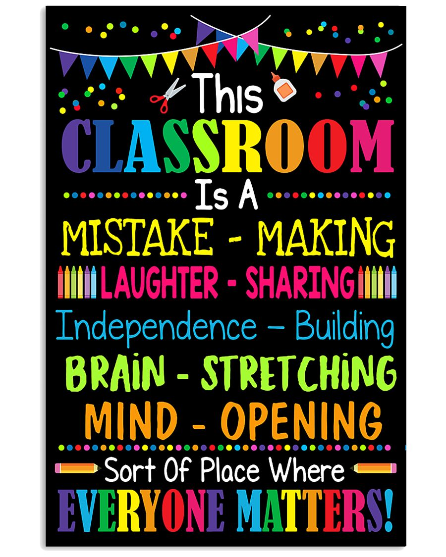 Growth Motivation Classroom Poster Canvas This Classroom Is A Mistake ...