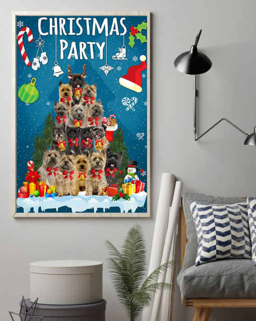 Cairn Terrier Dog Loves Poster Canvas Christmas Party Vintage Poster Canvas