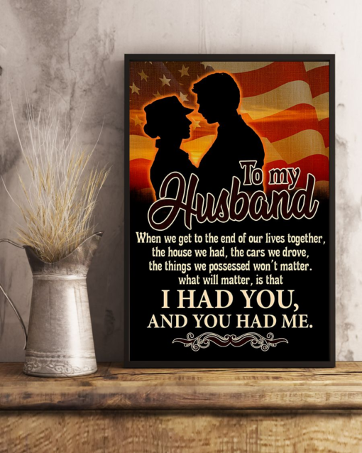 Personalized Gift To My Veteran's Husband Poster Canvas Vintage Poster Canvas