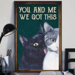 Cat Couple Poster Canvas You And Me We Got This Husband Wife Vintage Poster Canvas