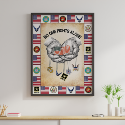 Veteran No One Fight Alone Poster Canvas Vintage Poster Canvas