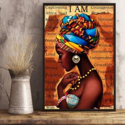 I Am Black Girl Black Queen Beauty Smart African American Girl Poster Canvas HG Afro Proud Black And Proud 365