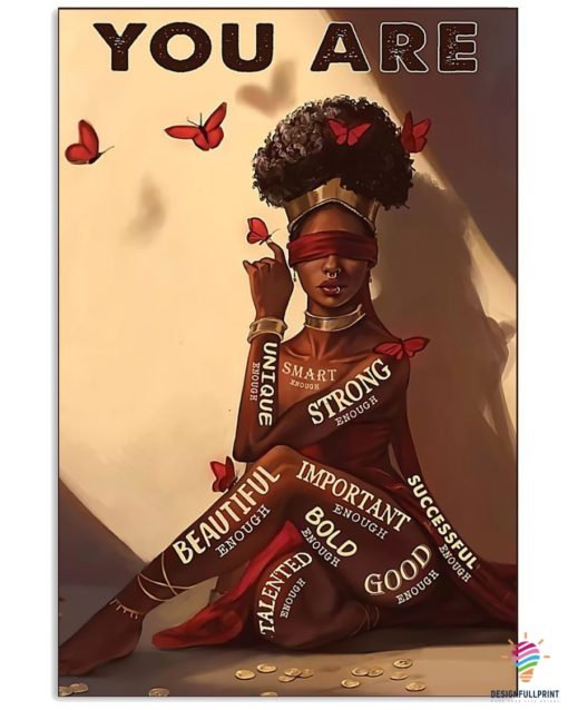 Butterflies Black Girl You Are Canvas Art and Poster Canvas LN Black And Proud 365 Smart Black Afro Proud