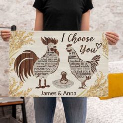 Personalized Chicken I Choose You Horizontal Poster Canvas or Wall Art Canvas LN Couple Farmer Husband Gift Gift For Farmers