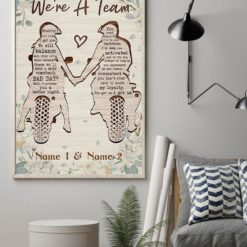 We are a Team Biker Couples Partner For Life Canvas Art and Poster Canvas LN Valentine Gift For Her Valentine Gift For Him
