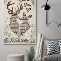 Happy Valentines Day February 14 Deer I Choose You Customized Poster Canvas or Wall Art Canvas