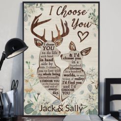 Happy Valentines Day February 14 Deer I Choose You Customized Poster Canvas or Wall Art Canvas
