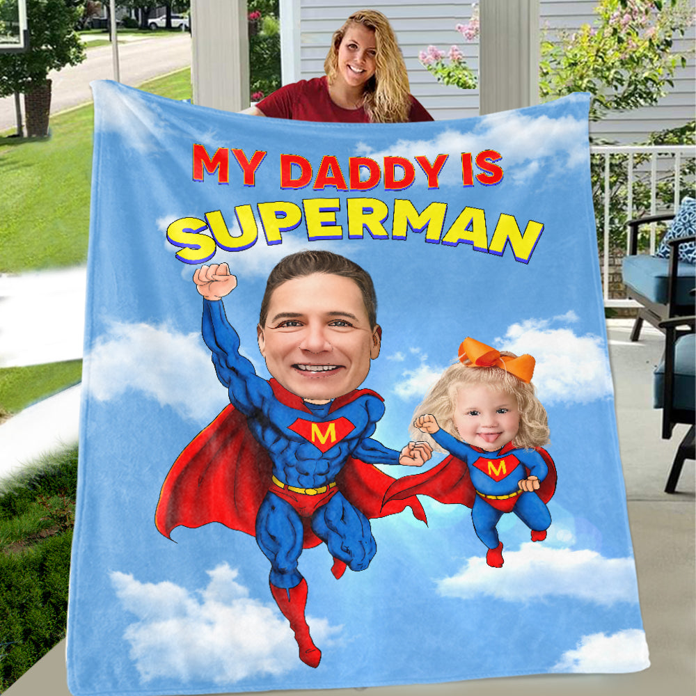 Custom portrait blanket online superhero