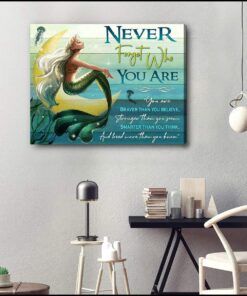 Zalooo Never Forget Who You Are Mermaid Wall Art Canvas