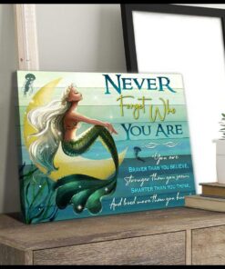 Zalooo Never Forget Who You Are Mermaid Wall Art Canvas