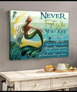 Zalooo Never Forget Who You Are Mermaid Wall Art Canvas
