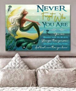 Zalooo Never Forget Who You Are Mermaid Wall Art Canvas