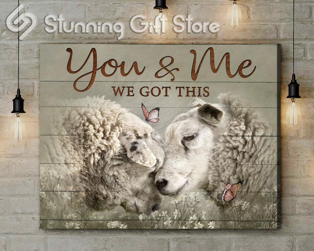 Stunning Gift Sheep Canvas You And Me We Got This Farmhouse Couple Wall Art Wall Decor Gift For Her Gift For Him