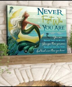 Zalooo Never Forget Who You Are Mermaid Wall Art Canvas