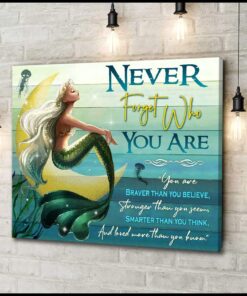Zalooo Never Forget Who You Are Mermaid Wall Art Canvas