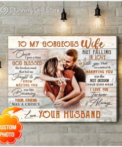 Stunning Gift Custom Photo Canvas God Blessed The Broken Road Wedding Anniversary Gift For Wife