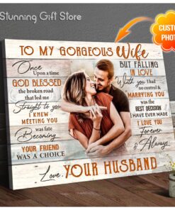 Stunning Gift Custom Photo Canvas God Blessed The Broken Road Wedding Anniversary Gift For Wife