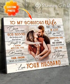 Stunning Gift Custom Photo Canvas God Blessed The Broken Road Wedding Anniversary Gift For Wife