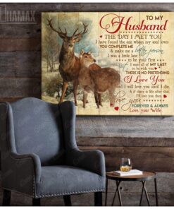 Zalooo Deer Canvas To My Husband I Love You Forever And Always