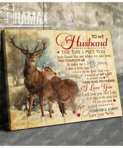 Zalooo Deer Canvas To My Husband I Love You Forever And Always
