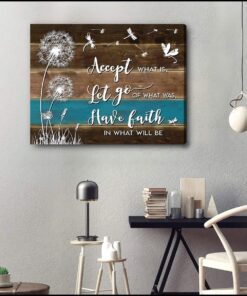Zalooo Accept What Is Let Go Dandelion Wall Art Canvas