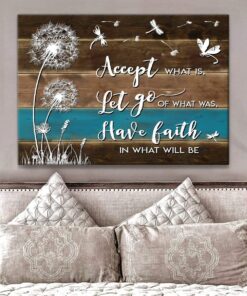 Zalooo Accept What Is Let Go Dandelion Wall Art Canvas