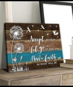Zalooo Accept What Is Let Go Dandelion Wall Art Canvas