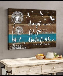 Zalooo Accept What Is Let Go Dandelion Wall Art Canvas