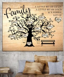 Personalized Family Member Name Family Tree Canvas Gift For Family