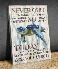 Zalooo Never Quit Turtle Wall Art Canvas