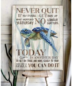 Zalooo Never Quit Turtle Wall Art Canvas