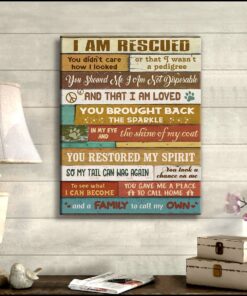 Hayooo I Am Rescued Dog Canvas Wall Art Decor Animal Rescuer