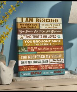 Hayooo I Am Rescued Dog Canvas Wall Art Decor Animal Rescuer