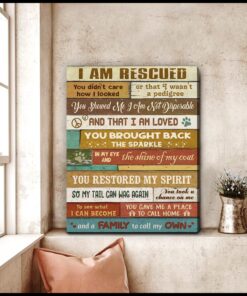 Hayooo I Am Rescued Dog Canvas Wall Art Decor Animal Rescuer