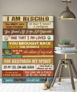 Hayooo I Am Rescued Dog Canvas Wall Art Decor Animal Rescuer