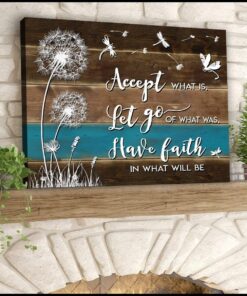 Zalooo Accept What Is Let Go Dandelion Wall Art Canvas