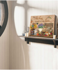Eviral Store Farmhouse Kitchen and Hummingbird This kitchen is seasoned with love Canvas Hummingbird Canvas