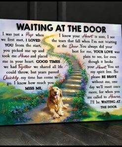 Waiting at the door v2 Golden Retriever Wall art Canvas