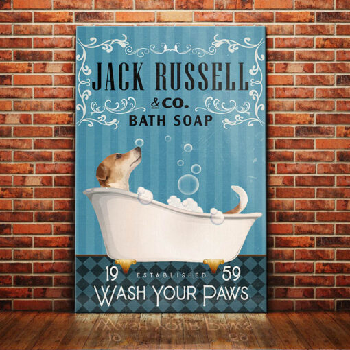Jack Russell Terrier Dog Bath Soap Company Canvas FB1802 73O49 Jack Russell Tierrier Dog Canvas