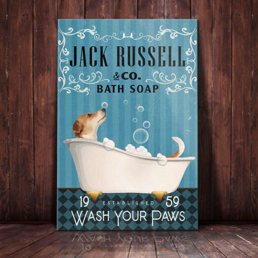 Jack Russell Terrier Dog Bath Soap Company Canvas FB1802 73O49 Jack Russell Tierrier Dog Canvas
