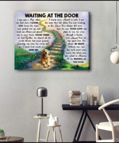 Waiting at the door v2 Golden Retriever Wall art Canvas