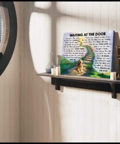 Waiting at the door v2 Golden Retriever Wall art Canvas