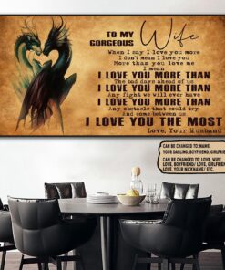 To My Dragon Wife I Love You - Poster & Canvas